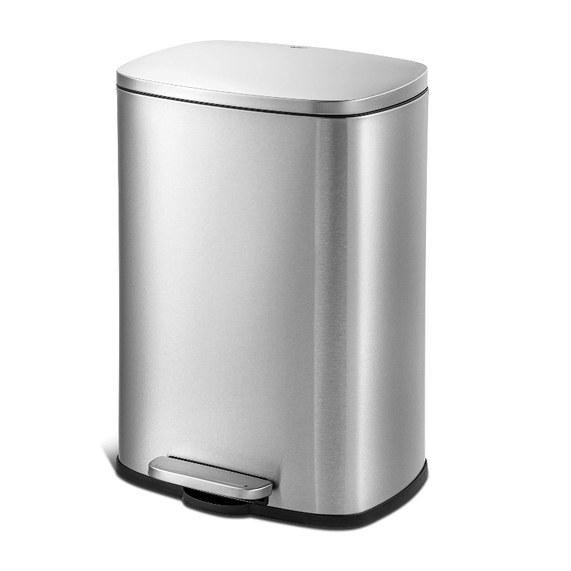 Commercial Kitchen Bin - Fingerabdruckresistenter, weicher Deckel-Mülleimer, robuster, griffloser Edelstahl-Mülleimer