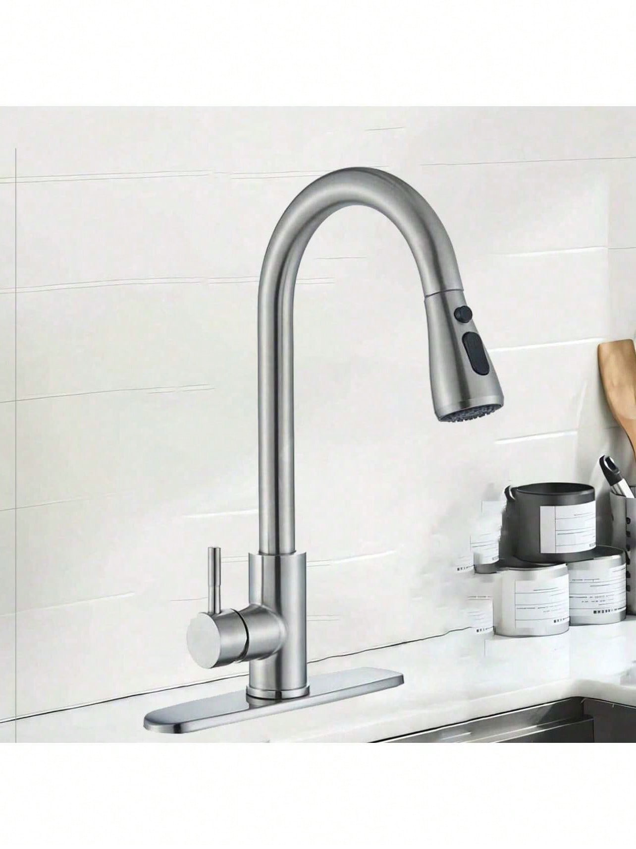 Commercial Kitchen And Bar - Küchenarmatur mit ausziehbarem Duschkopf, Einhandbedienung, hoher